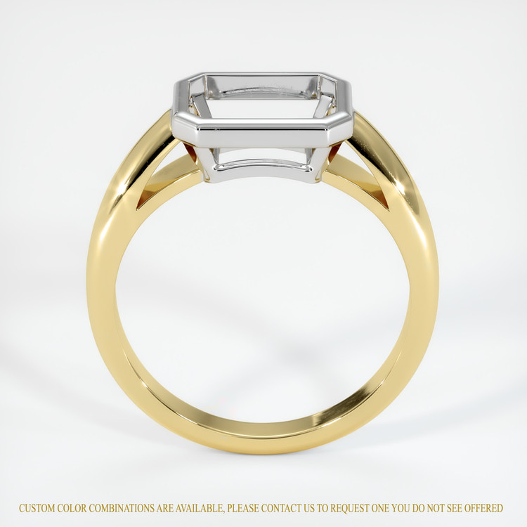 14K White & Yellow Men's Ring Setting
