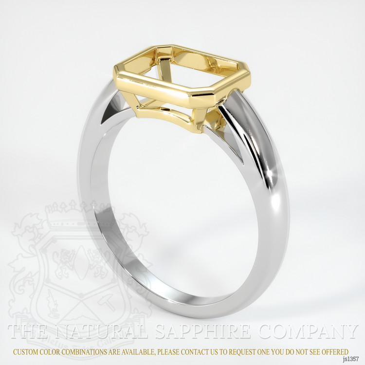 14K Yellow & White Men's Ring Setting