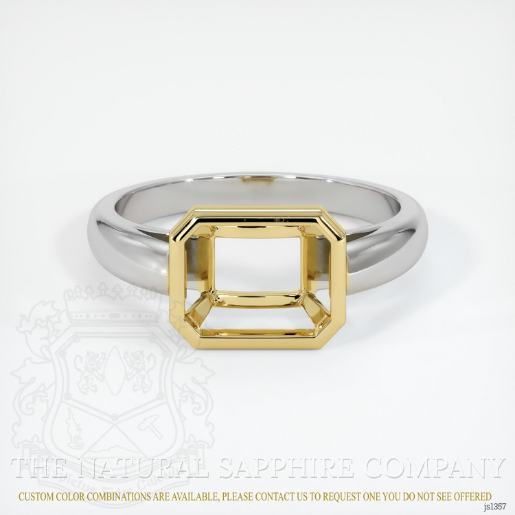 14K Yellow & White Men's Ring Setting