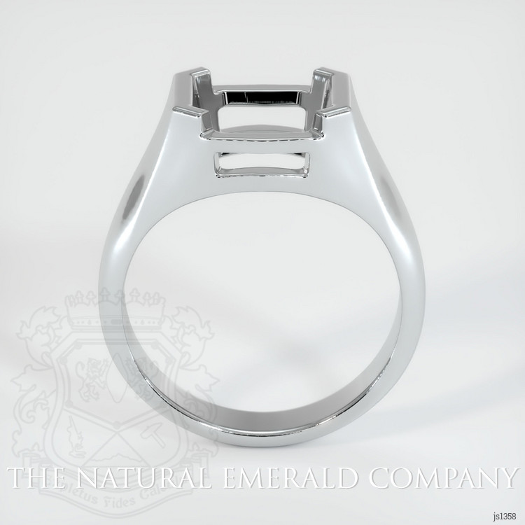 Tension Set Emerald Cut 3 Stone Engagement Ring In 950 Platinum