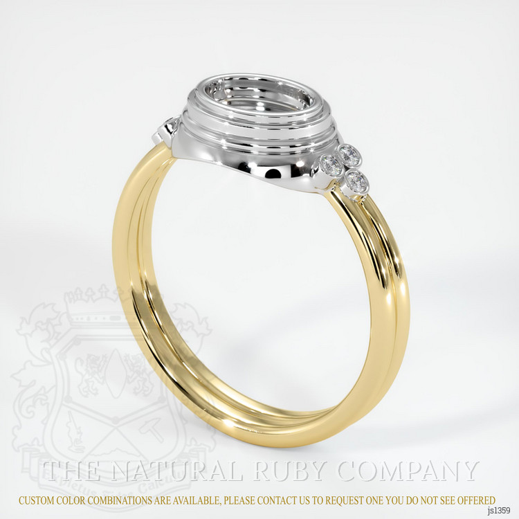 14K White & Yellow Antique Style Ring Setting