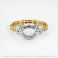 14K White & Yellow Antique Style Ring Setting Image