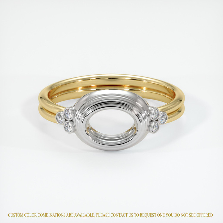 14K White & Yellow Antique Style Ring Setting