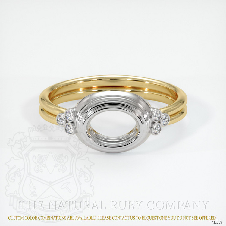 14K White & Yellow Antique Style Ring Setting