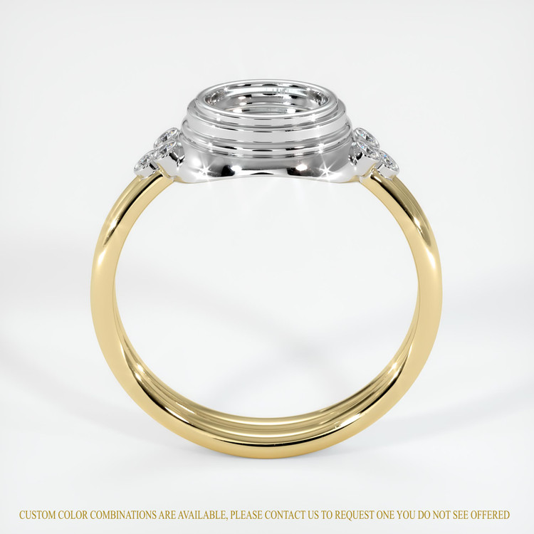 14K White & Yellow Antique Style Ring Setting