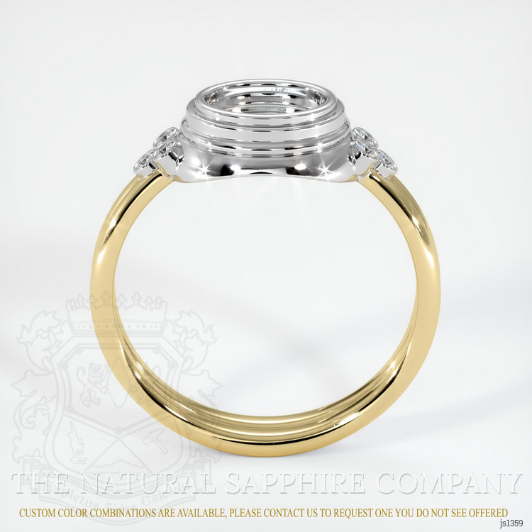 14K White & Yellow Antique Style Ring Setting