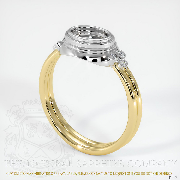 18K White & Yellow Antique Style Ring Setting