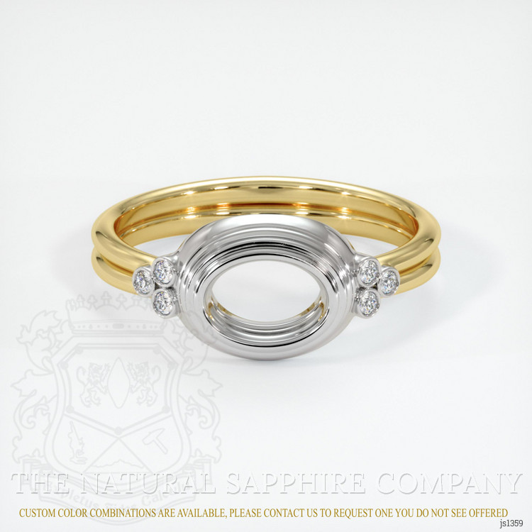 18K White & Yellow Antique Style Ring Setting
