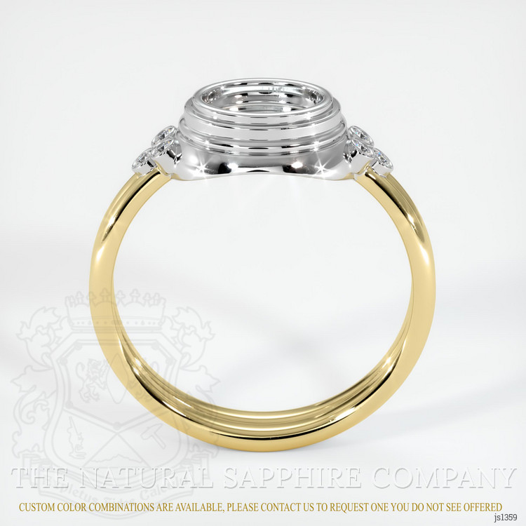 18K White & Yellow Antique Style Ring Setting