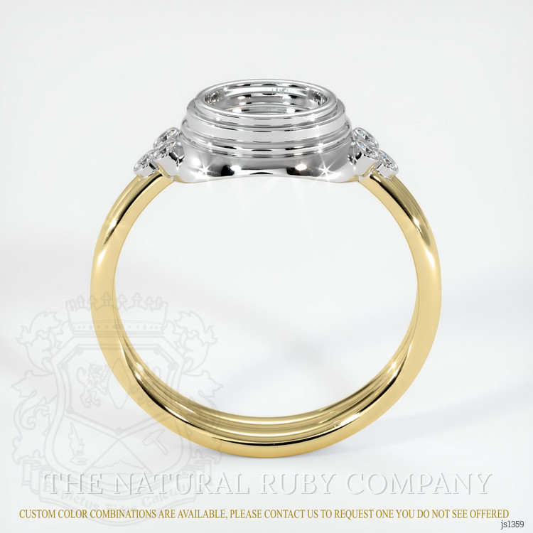 18K White & Yellow Antique Style Ring Setting