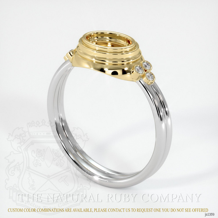 14K Yellow & White Antique Style Ring Setting