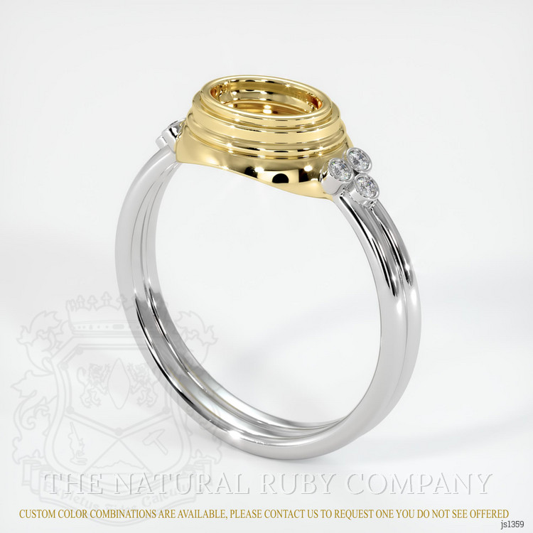 18K Yellow & White Antique Style Ring Setting