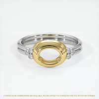 18K Yellow & White Antique Style Ring Setting Image