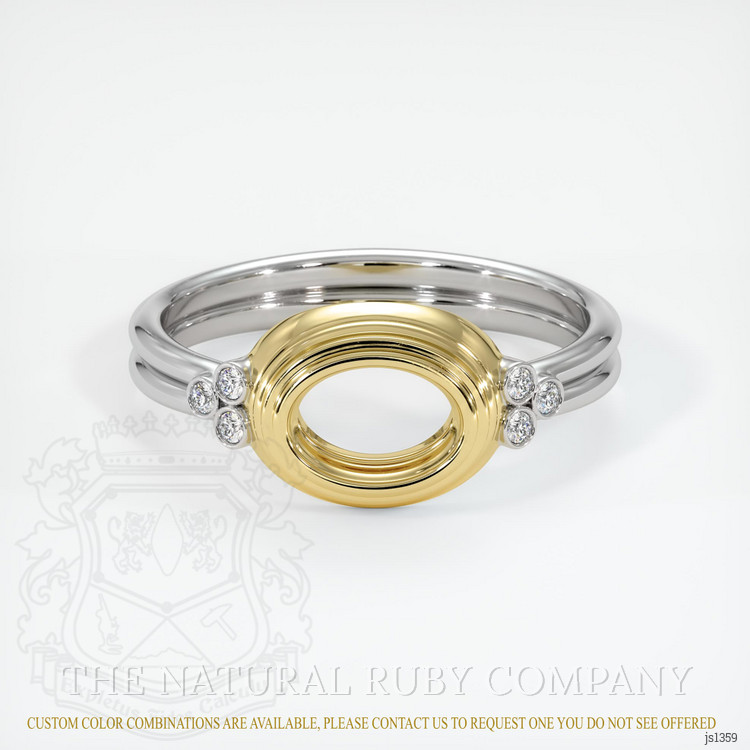 18K Yellow & White Antique Style Ring Setting