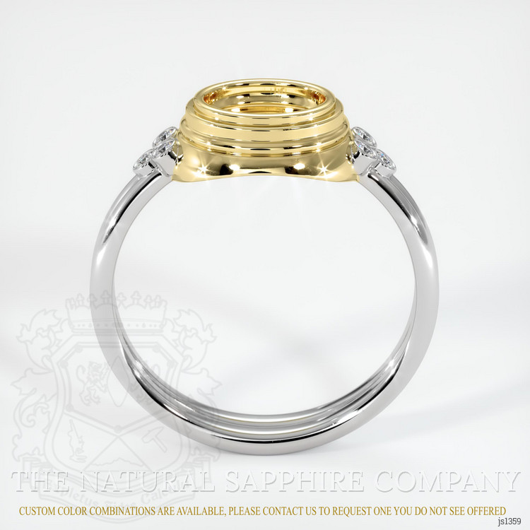 18K Yellow & White Antique Style Ring Setting