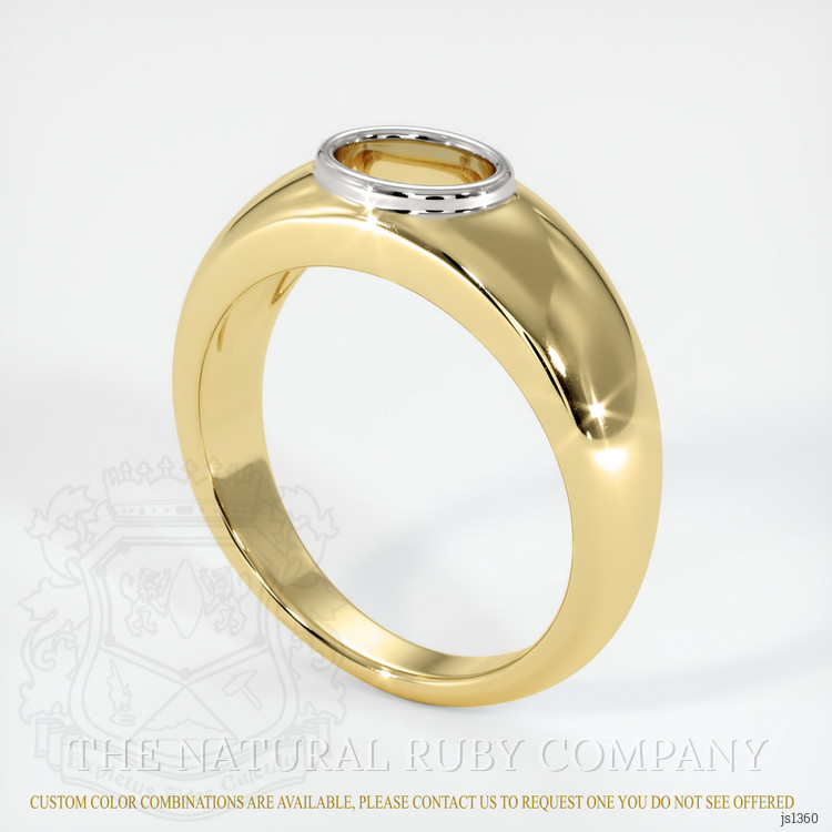 14K White & Yellow Men's Ring Setting