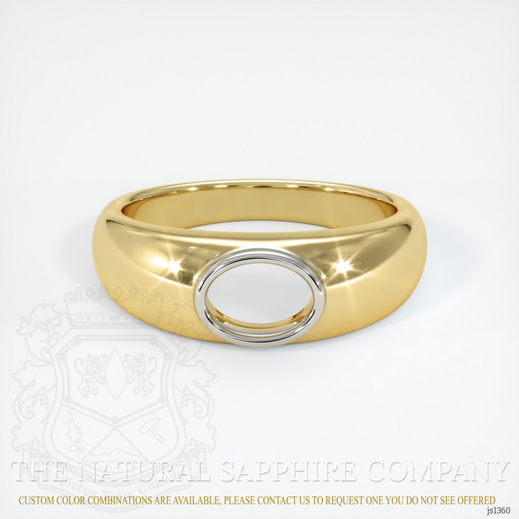 14K White & Yellow Men's Ring Setting
