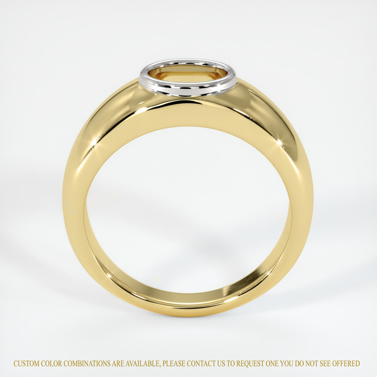14K White & Yellow Men's Ring Setting