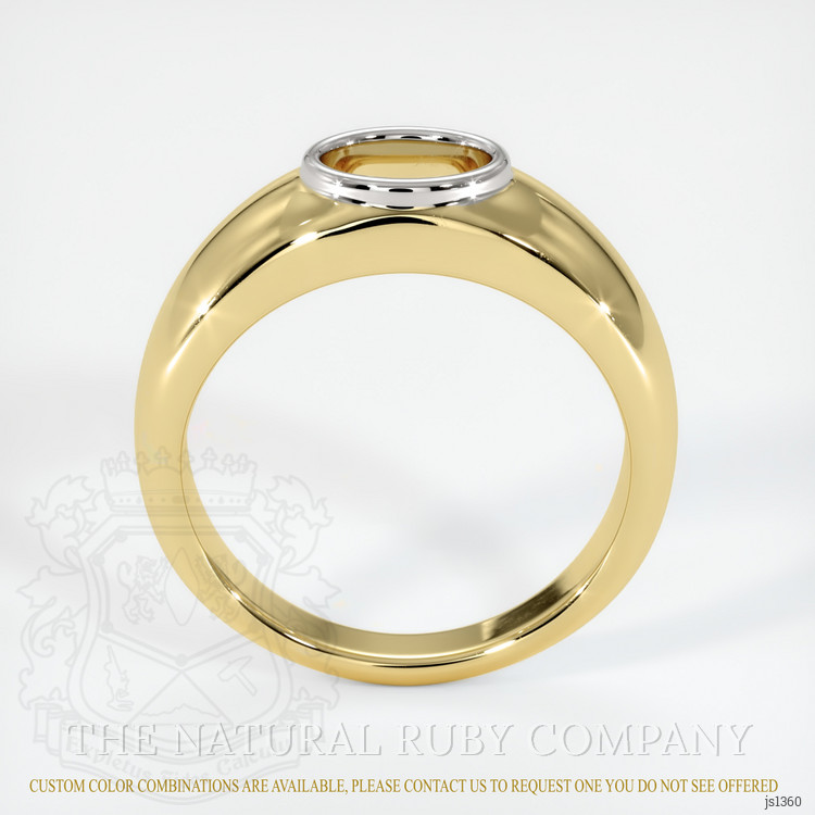 14K White & Yellow Men's Ring Setting