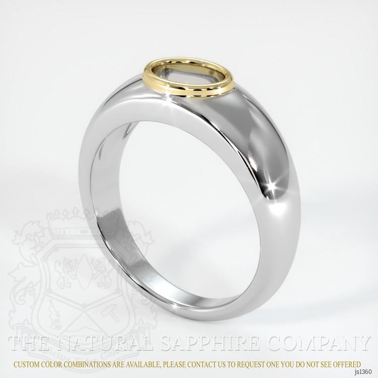 14K Yellow & White Men's Ring Setting