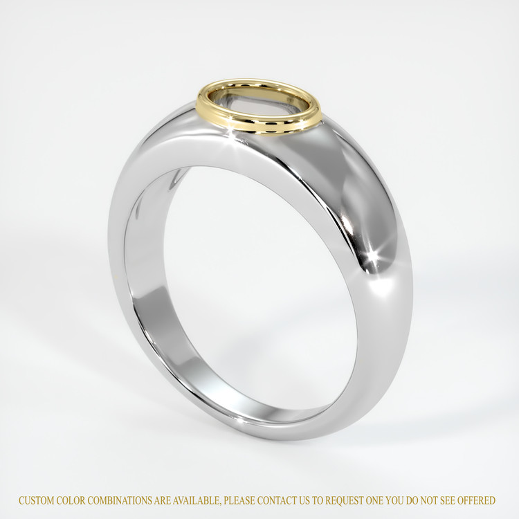 14K Yellow & White Men's Ring Setting