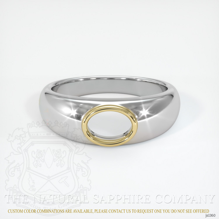 14K Yellow & White Men's Ring Setting