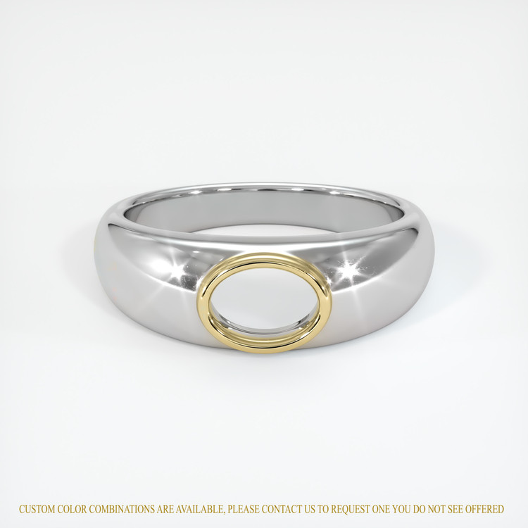 14K Yellow & White Men's Ring Setting