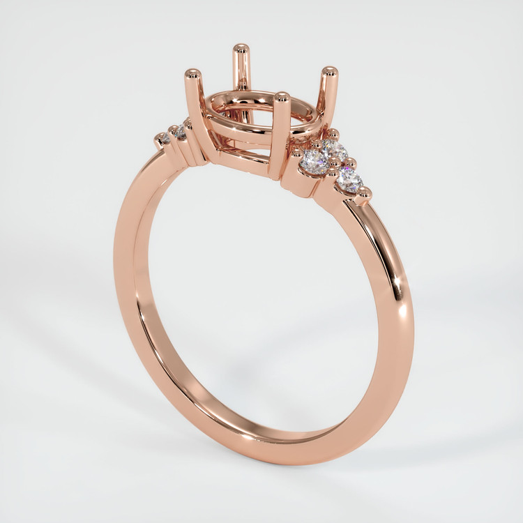 14K Rose Gold Accent Stones Ring Setting