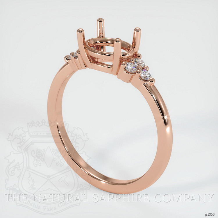 14K Rose Gold Accent Stones Ring Setting