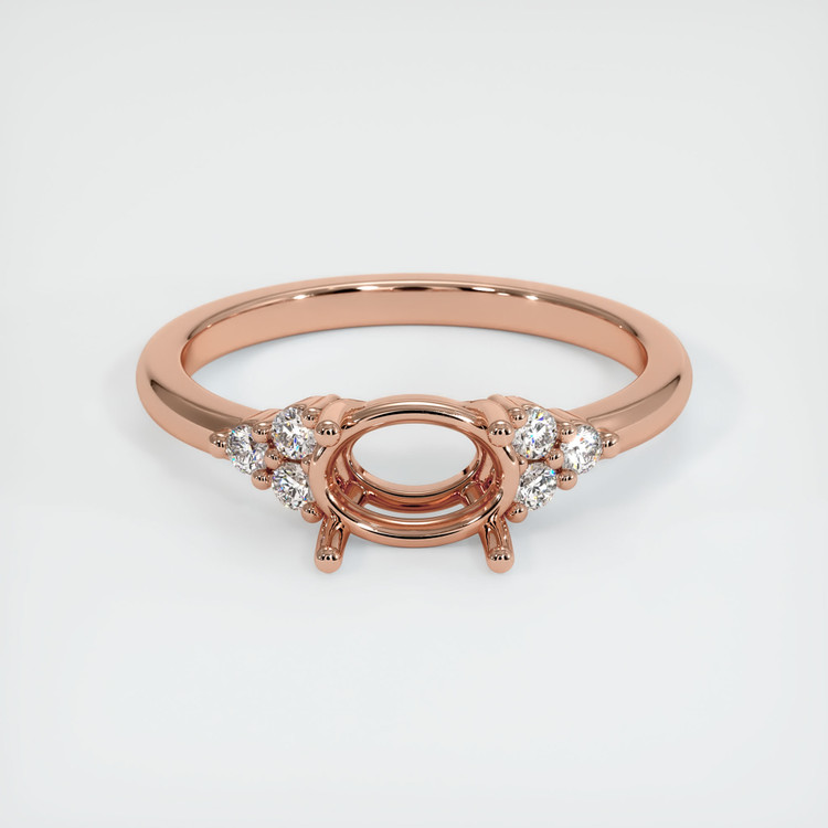 14K Rose Gold Accent Stones Ring Setting