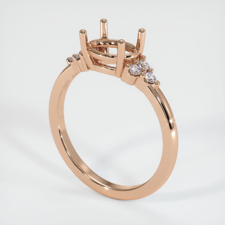 18K Rose Gold Accent Stones Ring Setting