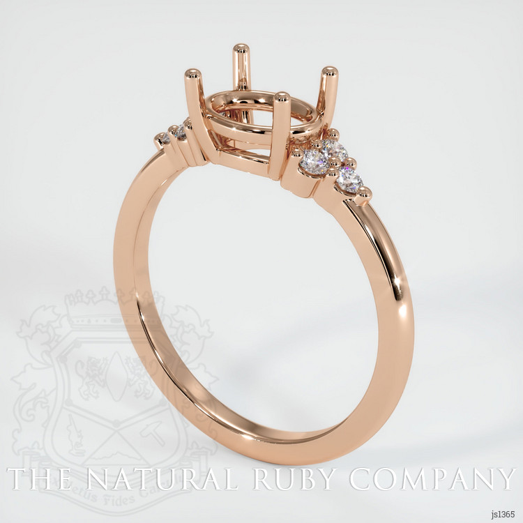 18K Rose Gold Accent Stones Ring Setting
