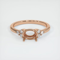 18K Rose Gold Accent Stones Ring Setting Image