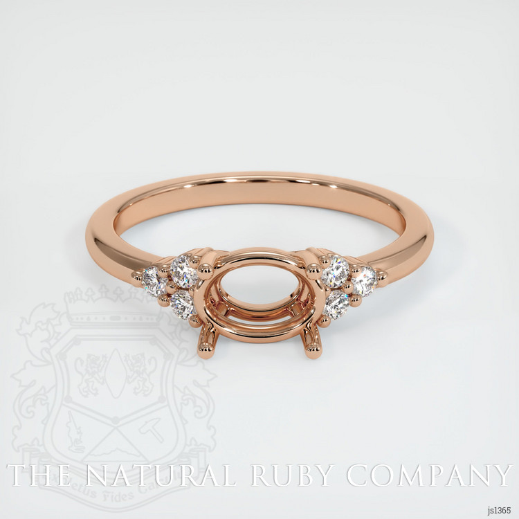 18K Rose Gold Accent Stones Ring Setting