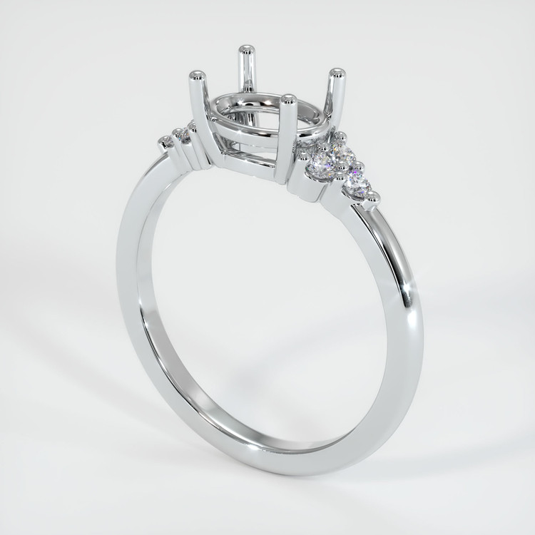 Silver Accent Stones Ring Setting