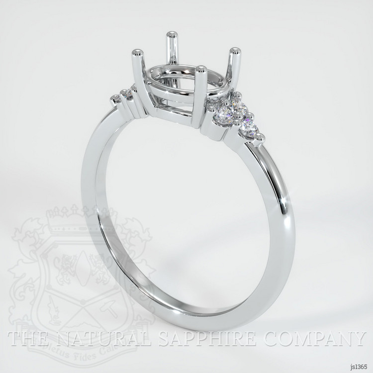 10K White Gold Accent Stones Ring Setting