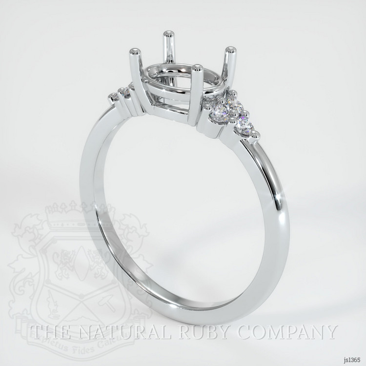 10K White Gold Accent Stones Ring Setting