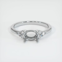 14K White Gold Accent Stones Ring Setting Image