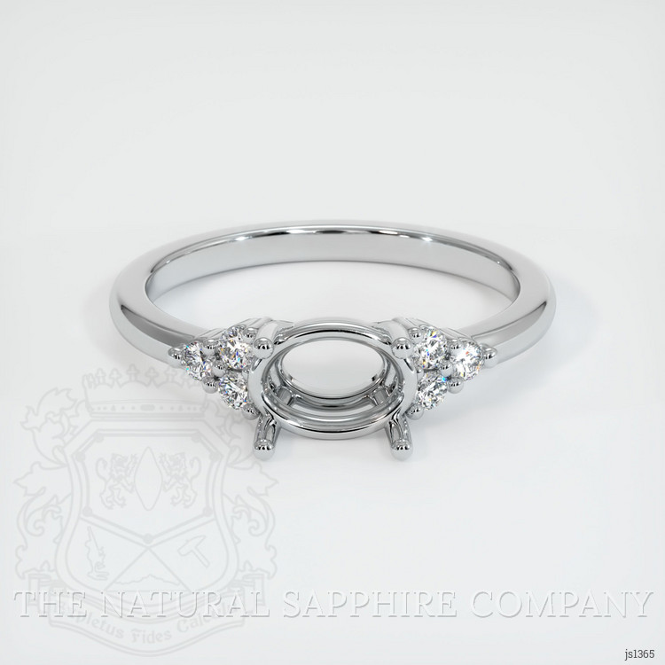 14K White Gold Accent Stones Ring Setting