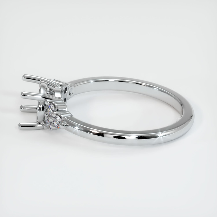 14K White Gold Accent Stones Ring Setting