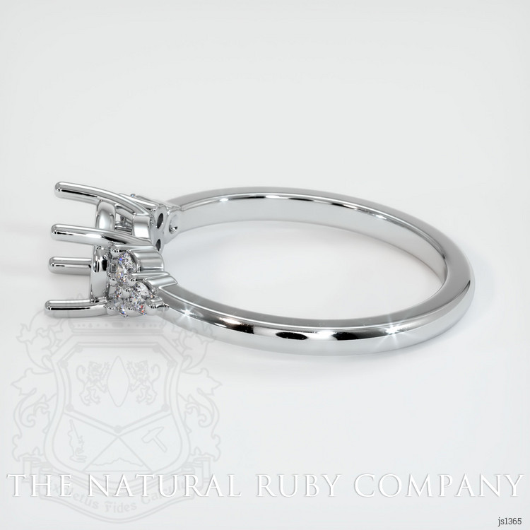 14K White Gold Accent Stones Ring Setting