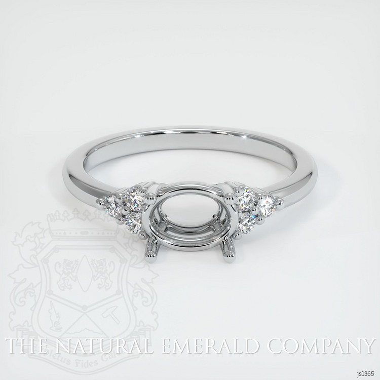 18K White Gold Accent Stones Ring Setting