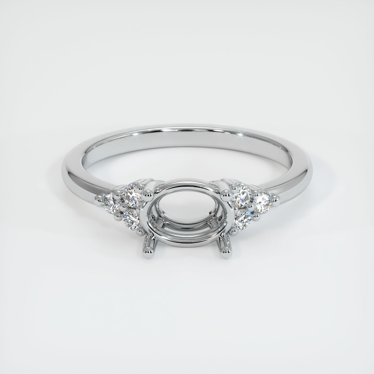 18K White Gold Accent Stones Ring Setting
