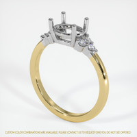 14K White & Yellow Accent Stones Ring Setting Video