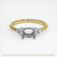 14K White & Yellow Accent Stones Ring Setting Image