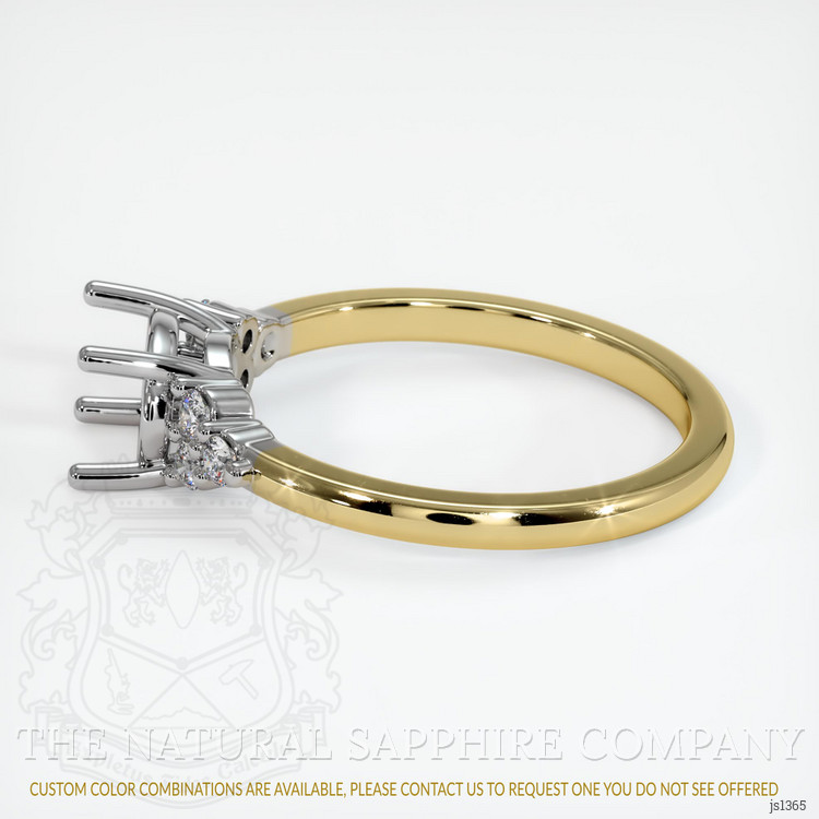 14K White & Yellow Accent Stones Ring Setting