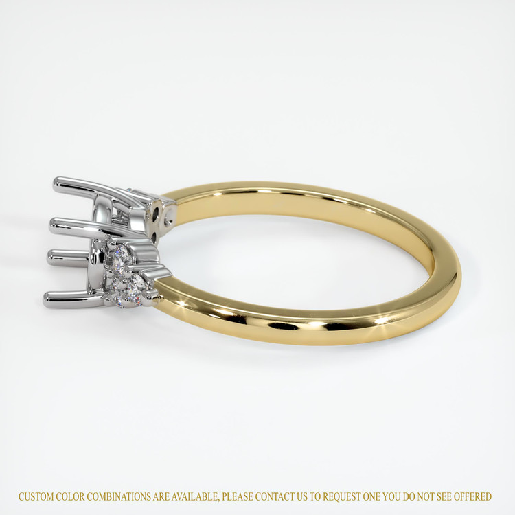 14K White & Yellow Accent Stones Ring Setting