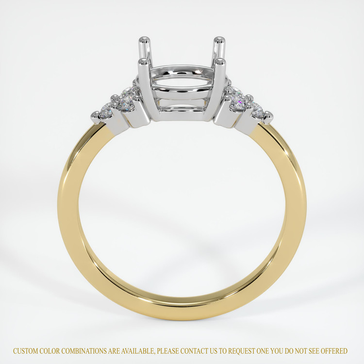 14K White & Yellow Accent Stones Ring Setting