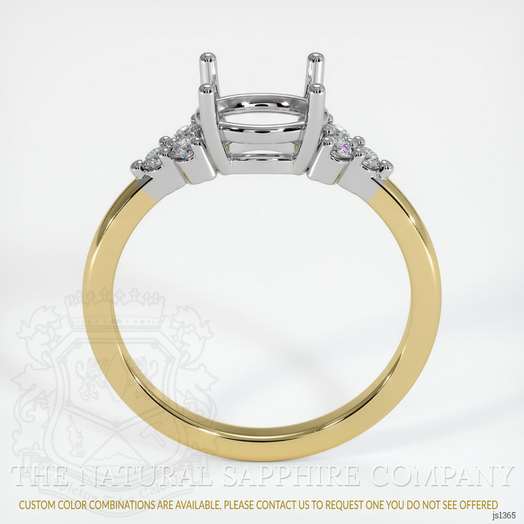 14K White & Yellow Accent Stones Ring Setting