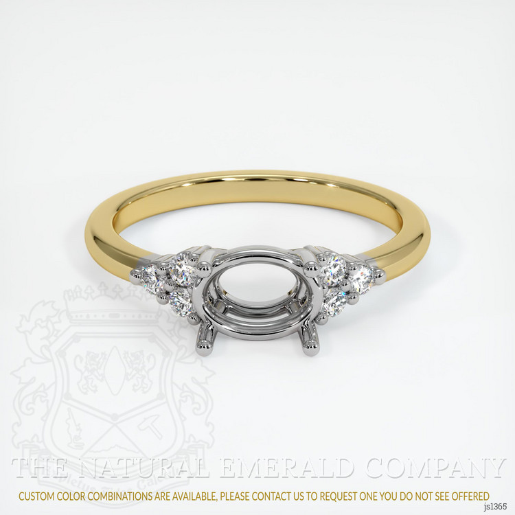18K White & Yellow Accent Stones Ring Setting